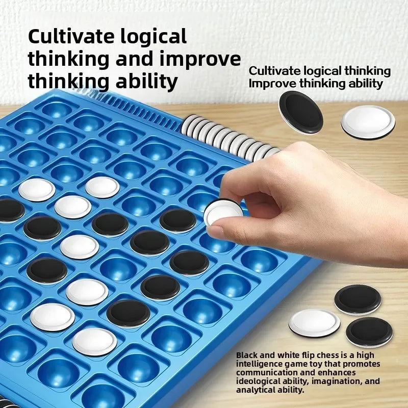 Dual-Side Flip Board Strategy Game for 2 Players Logic Training Educat for 2 Players Logic Training Educational Brain Teaser Toy Qme