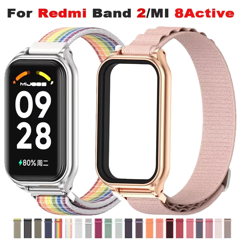 For Redmi Band 2 Strap Nylon Loop Bracelet for Xiaomi Redmi Smart Band 2 Correa Smart Watch Wrist Belt Accessories Qme