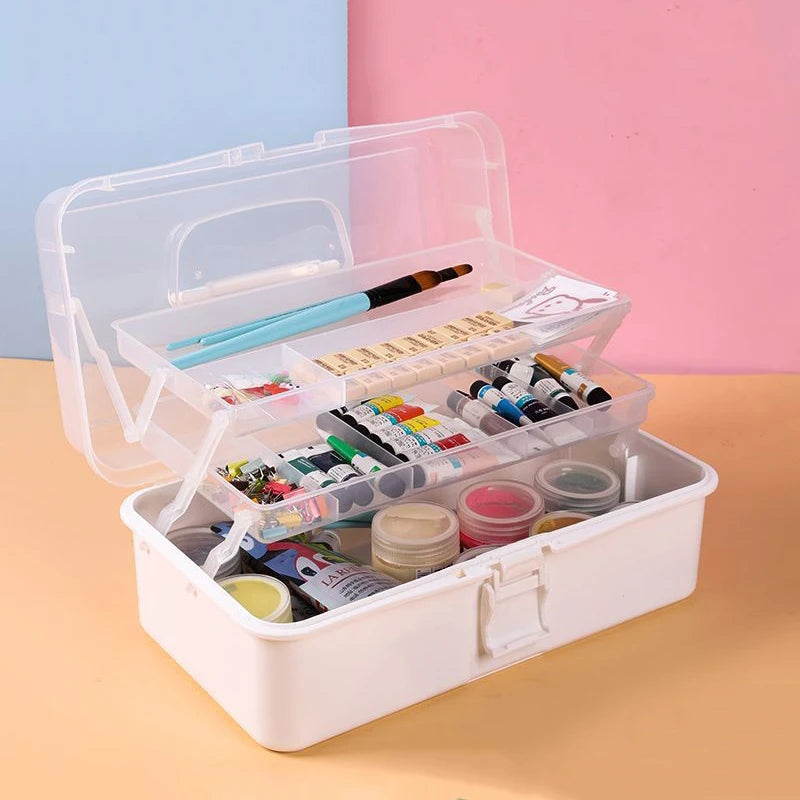 Plastic Portable Makeup Hairpin Organizer Nail Art Jewelry Box 3 Qme