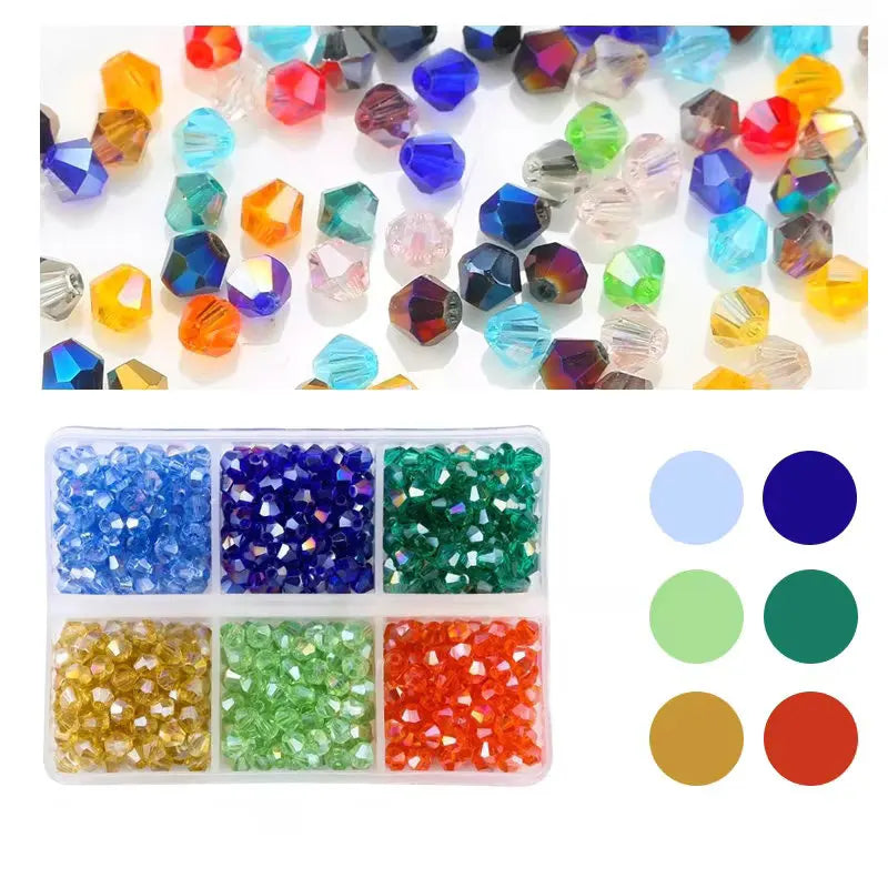 600pcs/lot 4mm Plated Color 5238 Bicone Beads Loose Spacer Beads Austria Jewelry Beads for Sewing Diy Supplies Jewelry Making Qme