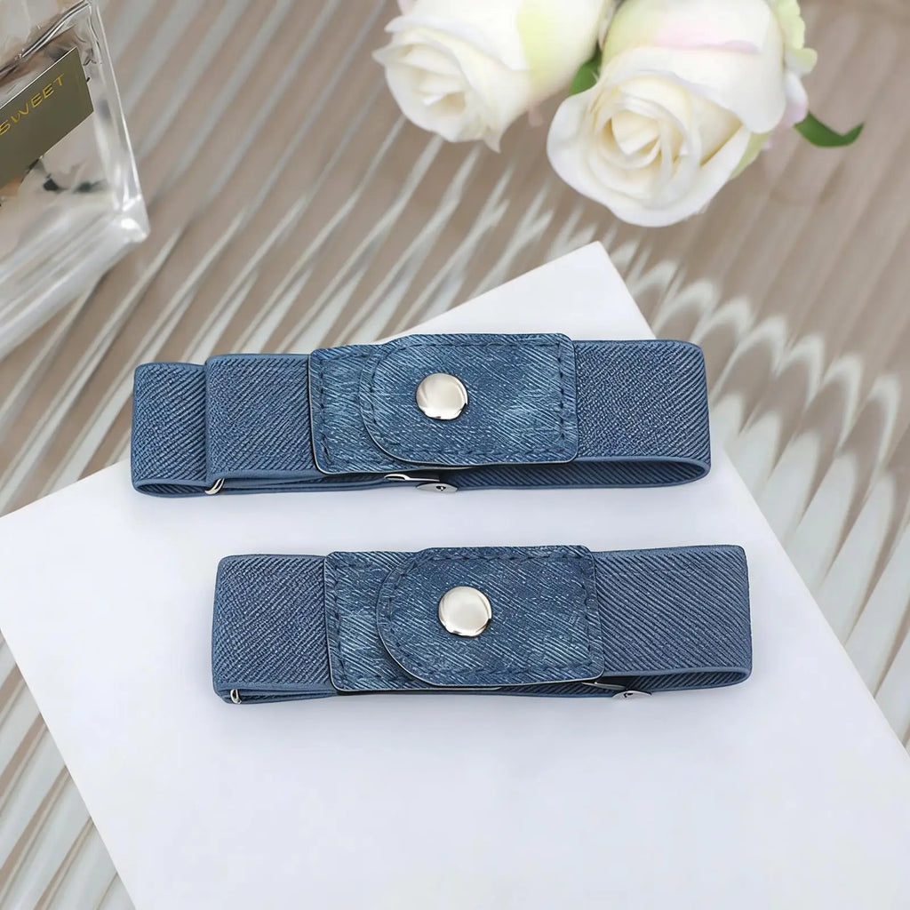 No Buckle Belt Women 1 Pair Elastic Adjustable Strap Buckleless Belt Men for Casual Work Jeans Pants Dresses Golf Waist Qme