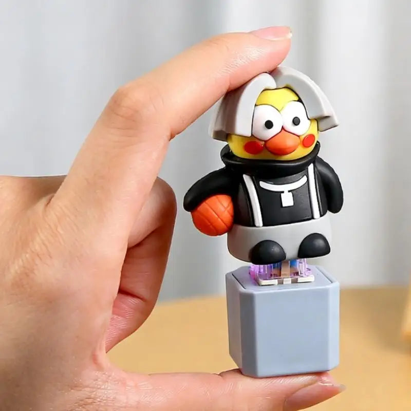 Cartoon Chicken Fidget Toy Keychain Sound Light Effects Sensory Qme