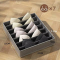 All-in-One Foldable Drawer Organizer with Dividers, Fabric Storage Box for Underwear, Bras, Panties & Socks Qme 7grid grey