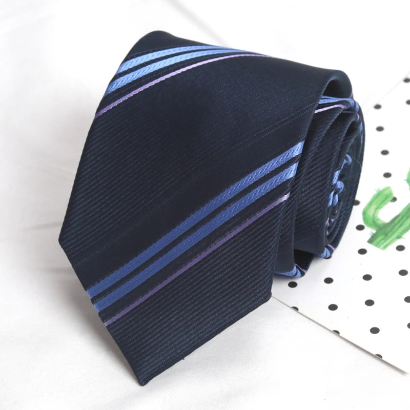 Design Wedding 8CM Men Tie Luxury Jacquard Striped Paisley Flower Neckties for Men Business Party Groom Collar Accessories Gift Qme A3