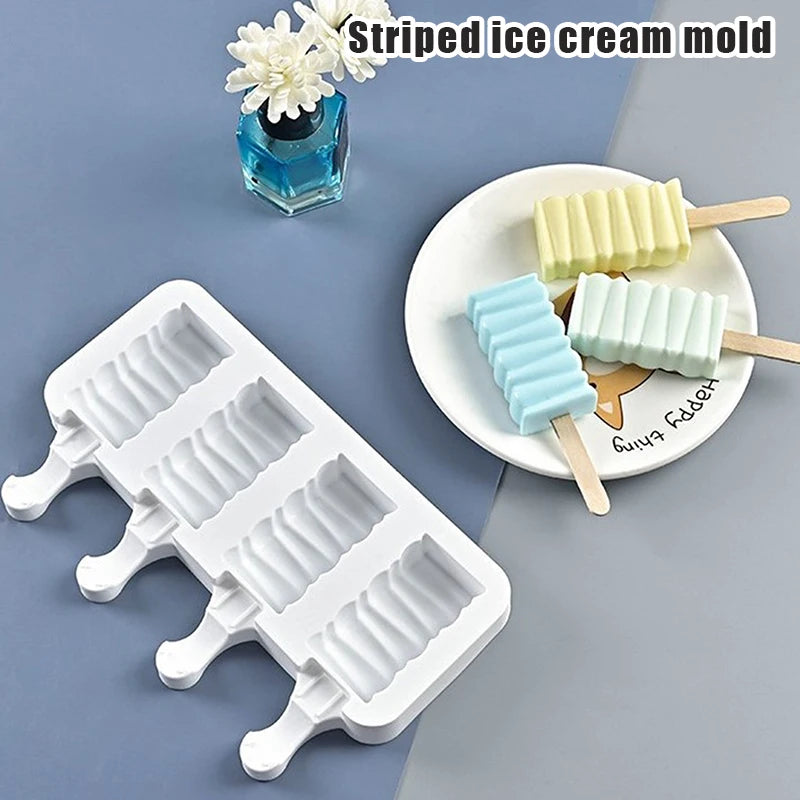 1 2 Ice Cream Popsicles Mould Food Grade Silicone Heart Fruit Qme A6