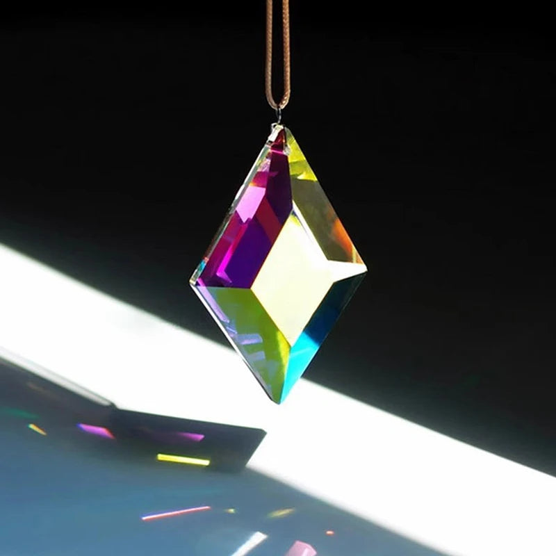 Hanging Pendant Rainbow Chaser Ornament Window Garden Decor Crystals Qme A4-63MM