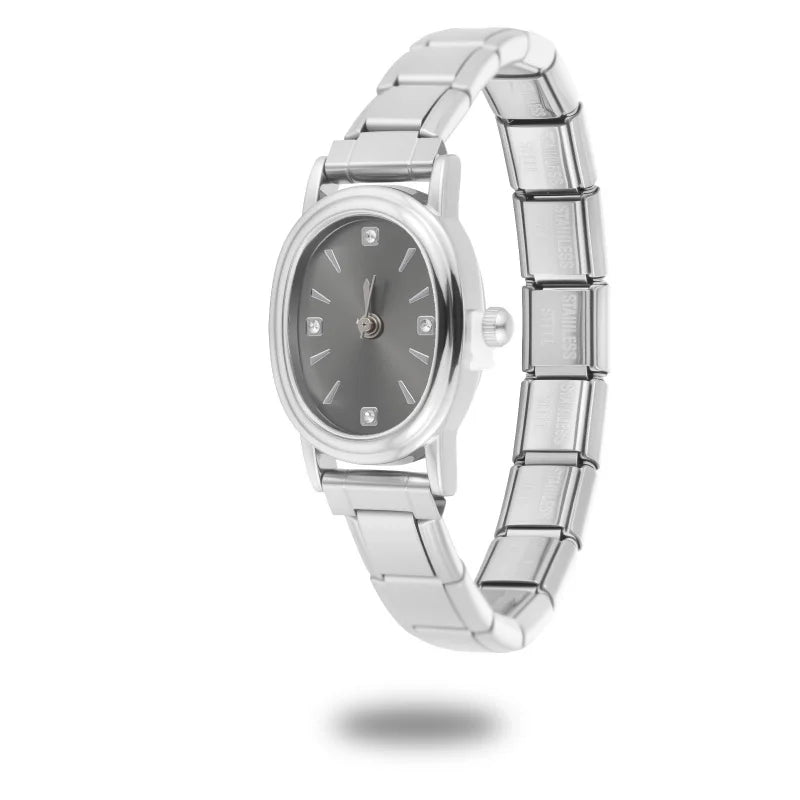 Fashion Women's Stainless Steel Square Flowers Watch Round Moon Sun High Quality Watch Bracelet For Friend Birthday DIY Bracelet Qme Style 32