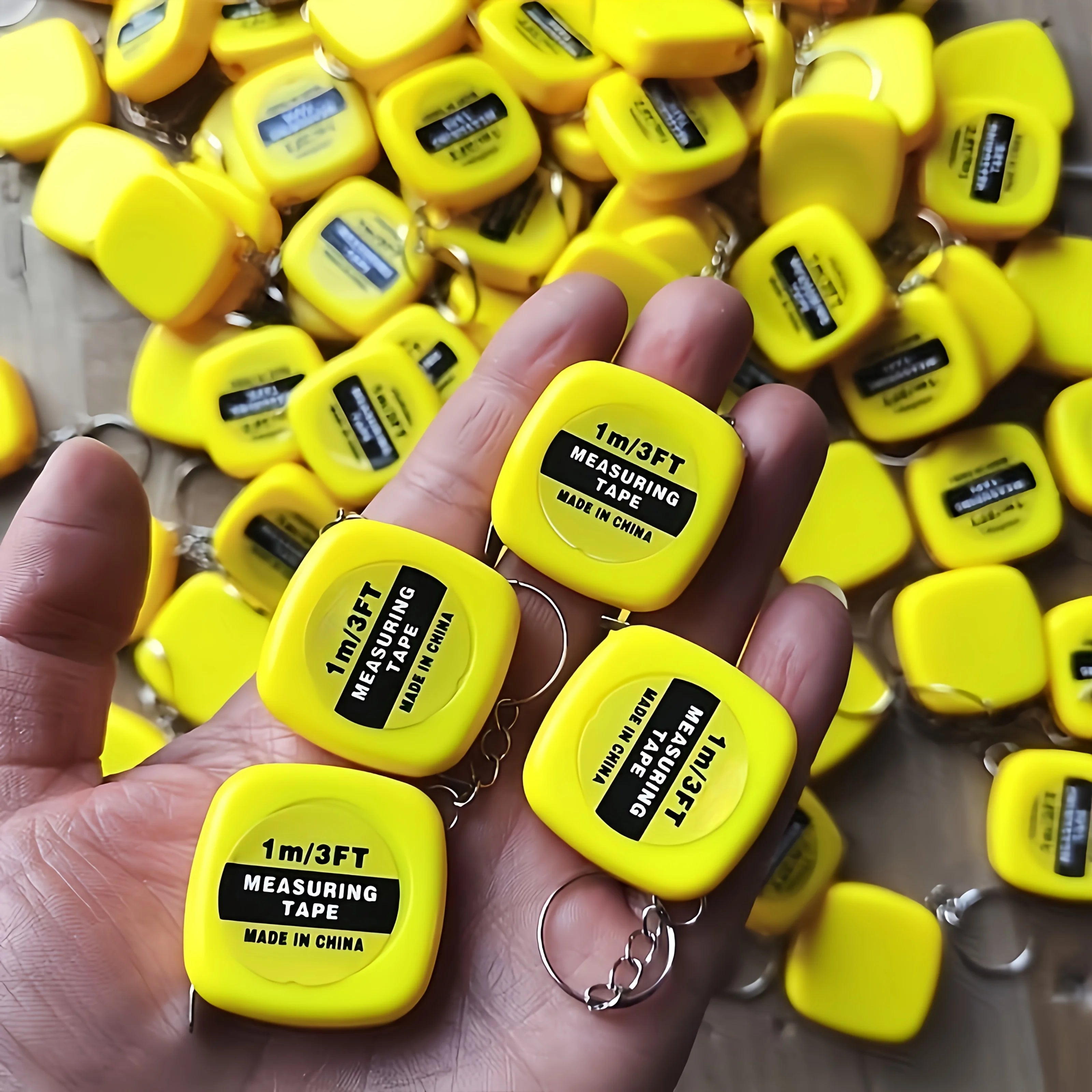2 retractable tape measures with keychain, 1m/3ft - mini portable, easy to carry in pocket, easy to read - suitable for daily us Qme