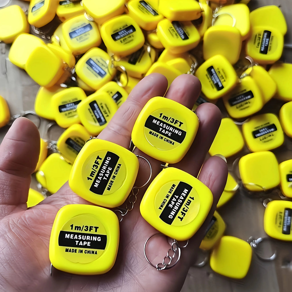 2 retractable tape measures with keychain, 1m/3ft - mini portable, easy to carry in pocket, easy to read - suitable for daily us Qme