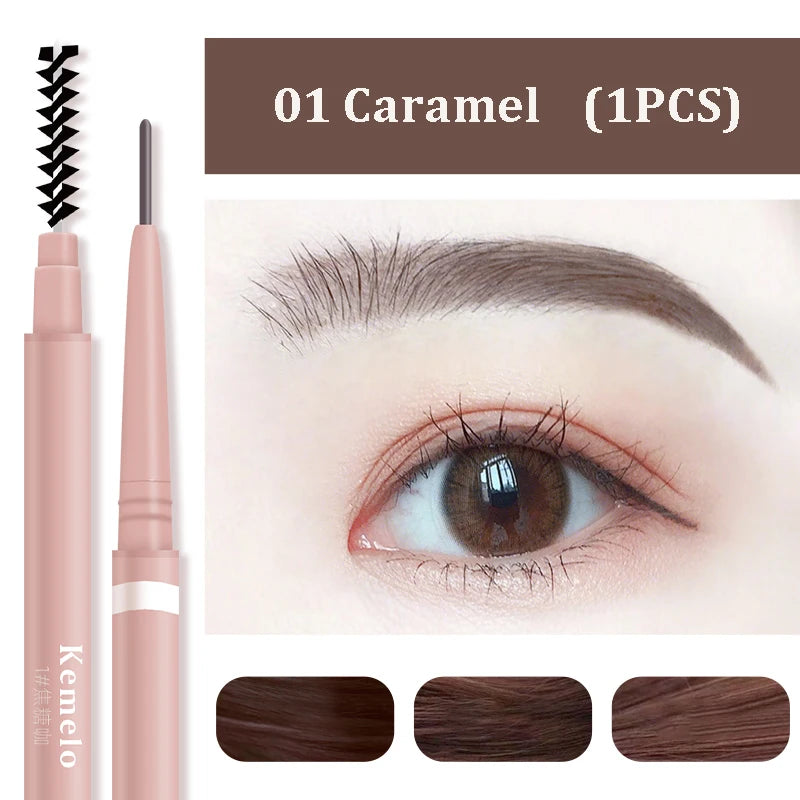 1.5mm Ultra Fine Double-Ended Eyebrow Pencil Automatic Rotating Natural Waterproof Long Lasting Professional Eyebrow Pen Makeup Qme