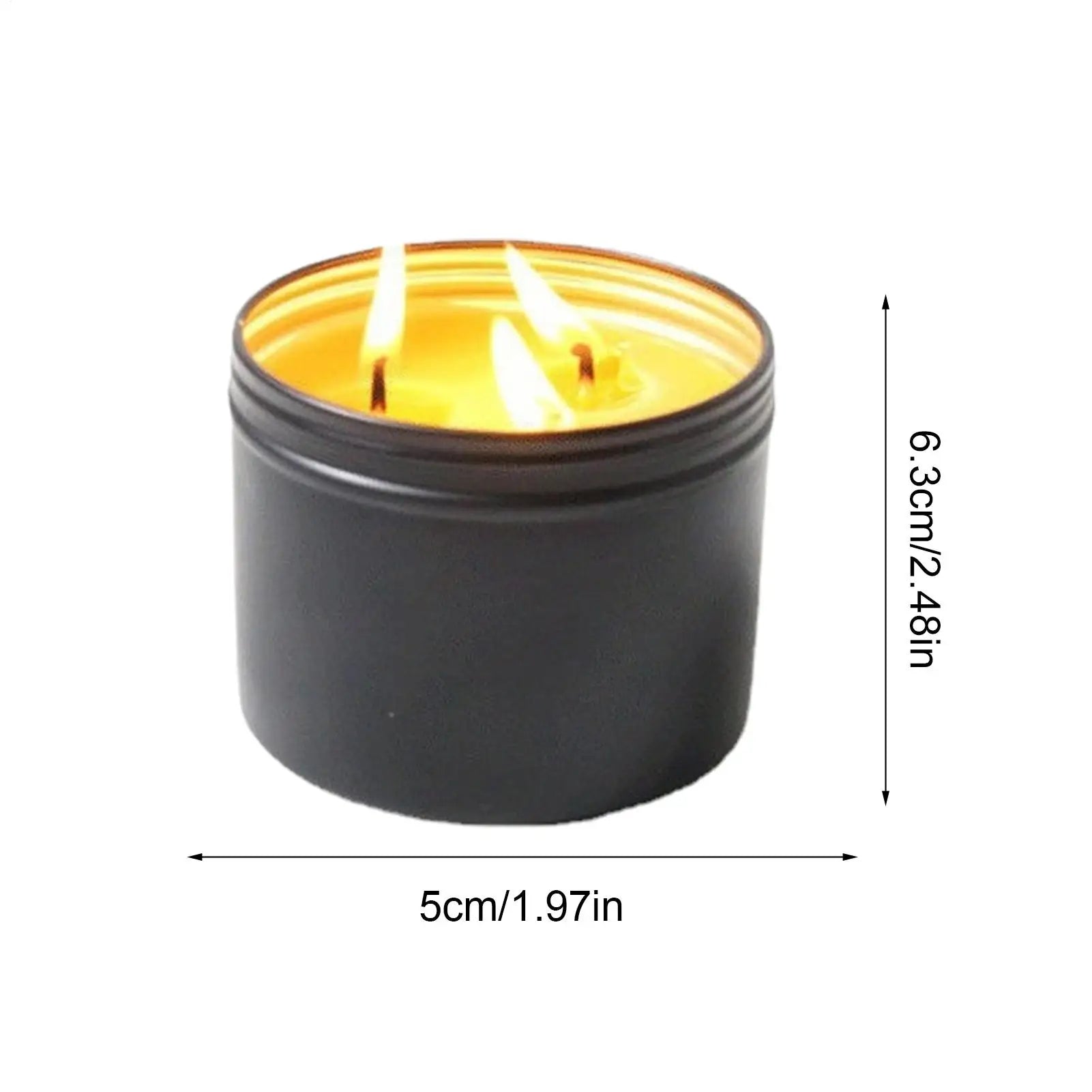 Candles for Power Outages Camping Candle with Jar 36 Hours Long Burning 3-Wick Lamp Light Source Gear for Fishing Camping Qme