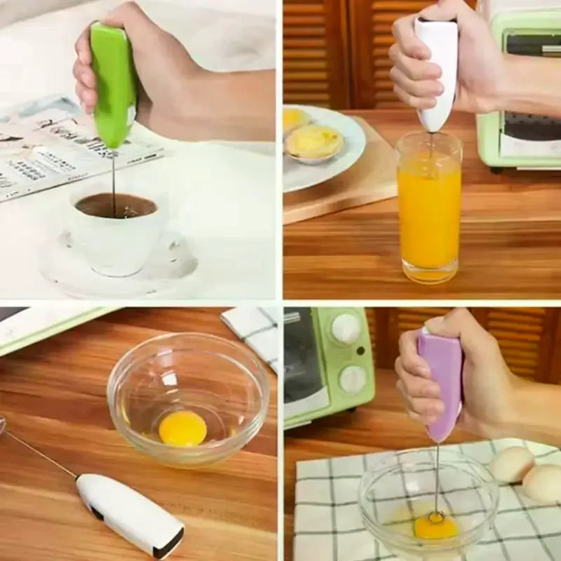 Portable Electric Handheld Egg Whisk With High Speed Mixing And Ergonomic Handle Perfect For Home Kitchen Baking Coffee Making Qme