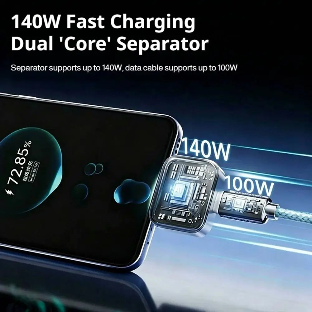140W Type-c Charging Separator AI Intelligent Power-off Smart Adapter Qme