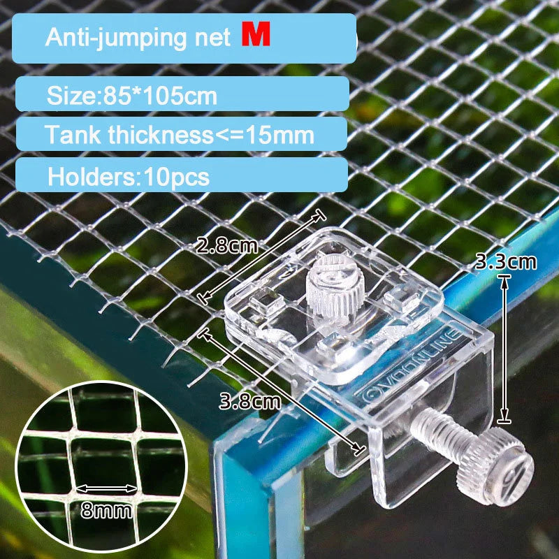Anti-jumping Net Aquarium Anti Escape Net Cover Fresh Seawater Reef Fish Tank Shrimp Accessories Pet Product Tools Plants Holder Qme Anti-jump Net M