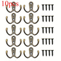 Coat Hook Wall-mounted, Heavy-duty Metal Double Hook With 20 Screws, Wall Single Hook Hanging Robes, Towels, Keys, Jackets Qme Bronze color