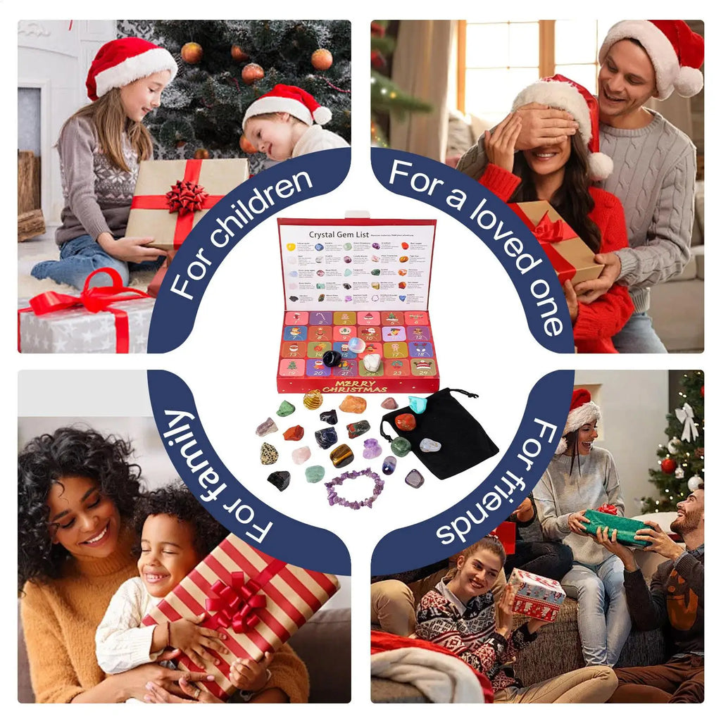 Crystal Calendar Advent 2025 24 Days Christmas Jewelry Kids Countdown Qme