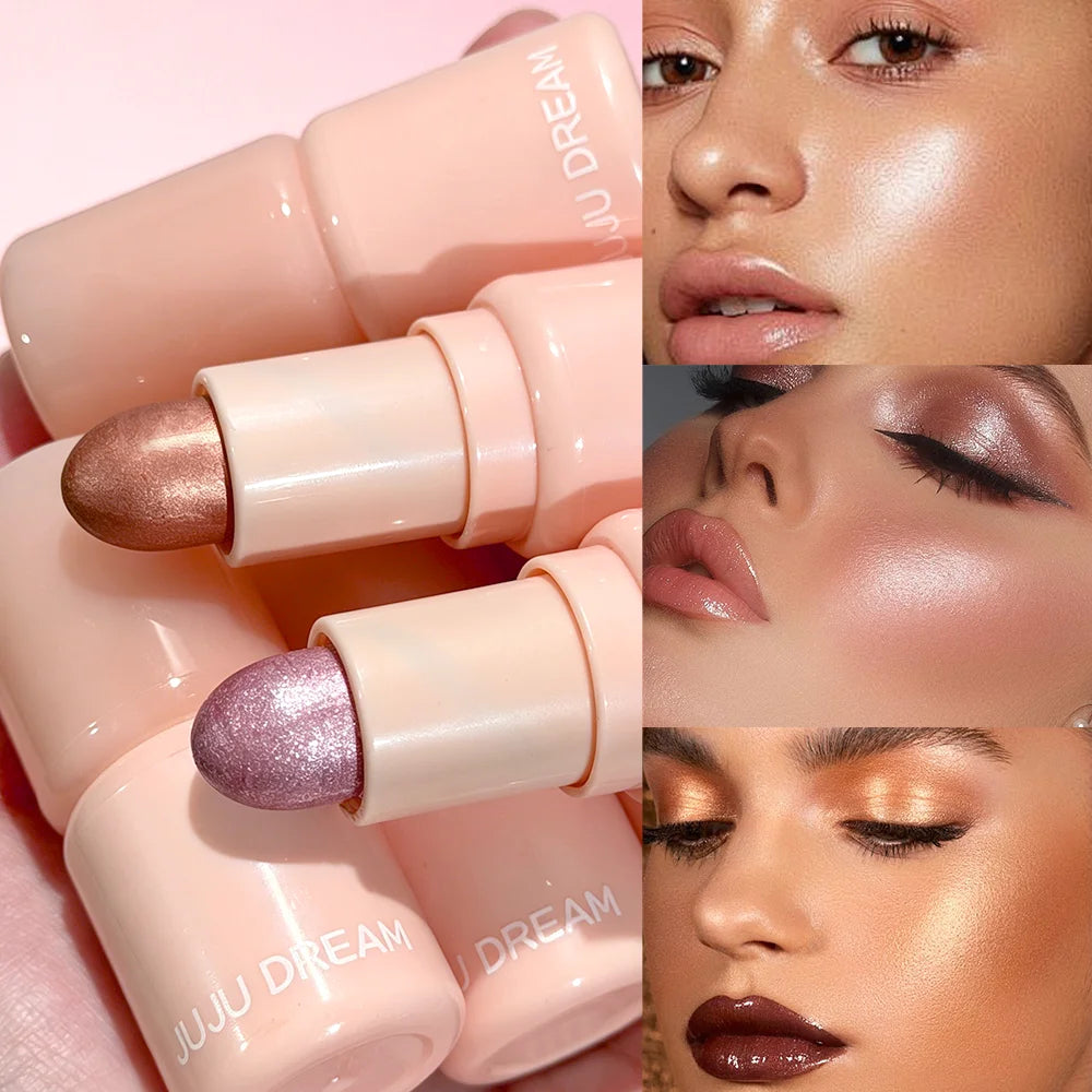 Long Lasting Jelly Glow Highlighter Glass Skin Face Illuminator Stick Qme