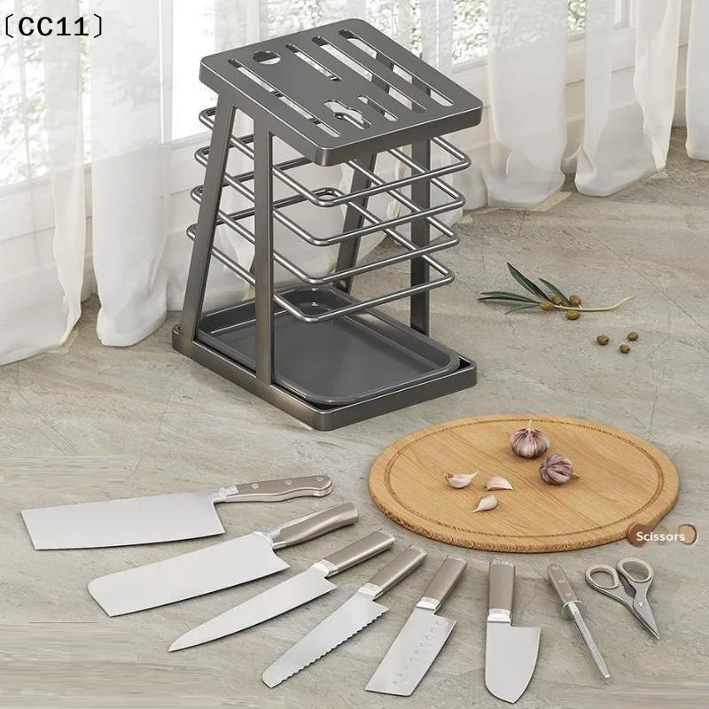 Kitchen Utensils Storage Holder Square Space Saving Cutting Tool Rack Qme