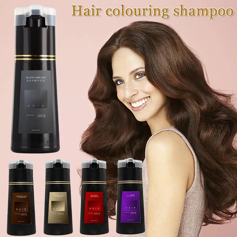 1 2 Black Hair Dye Shampoo Nova Instant Coloring Gray Long Lasting Qme