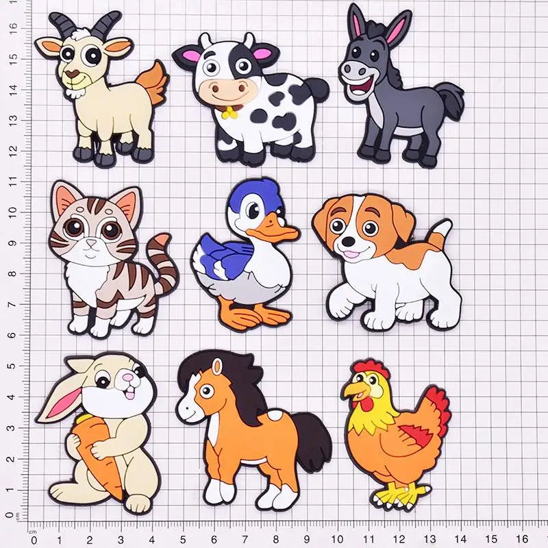 2D Flat Cute PVC Fridge Magnets Cartoon Farm Animal Dishwasher Kitten Qme