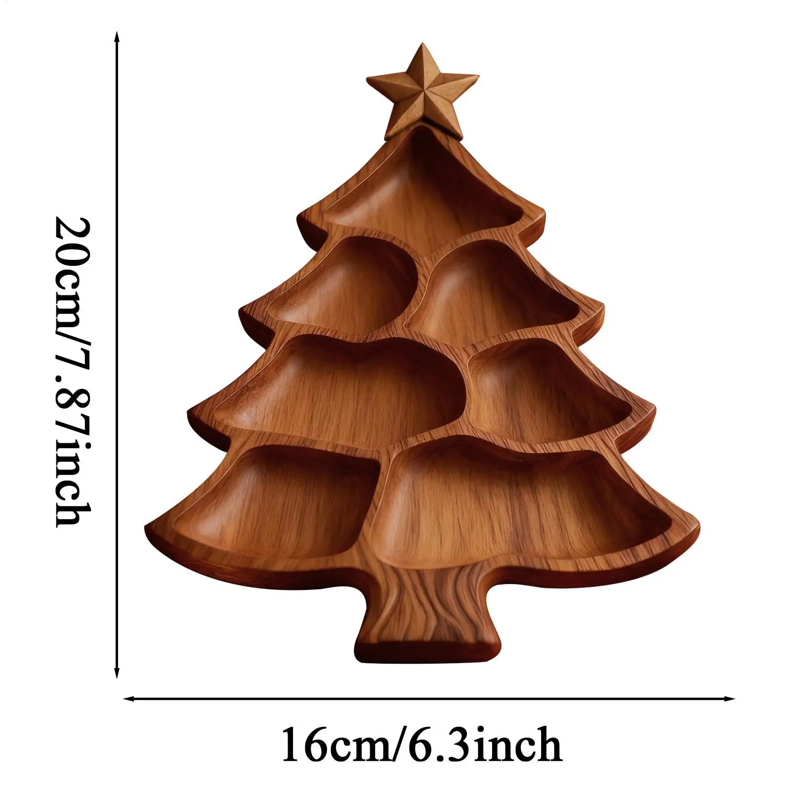 Christmas Tray Rustic Serveware Home Decor Tree Serving Platter Qme