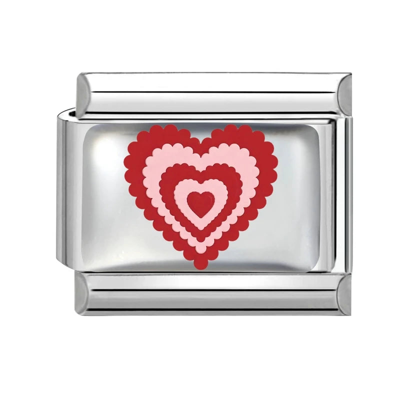 Y2K Red Series Colorful Love Heart Sun Star Italian Charm Link Fit