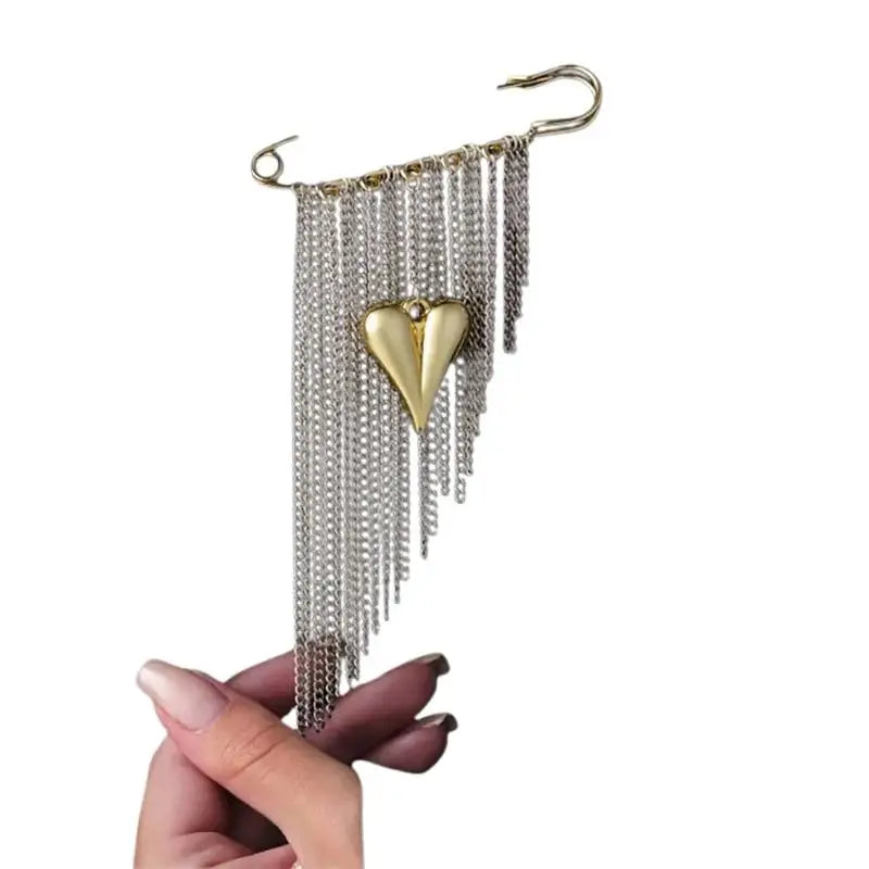New Multi-Functional Chain Tassel Brooches Handmade Adjustable Clothes Accessory Detachable Beaded Chain Pin Women Qme