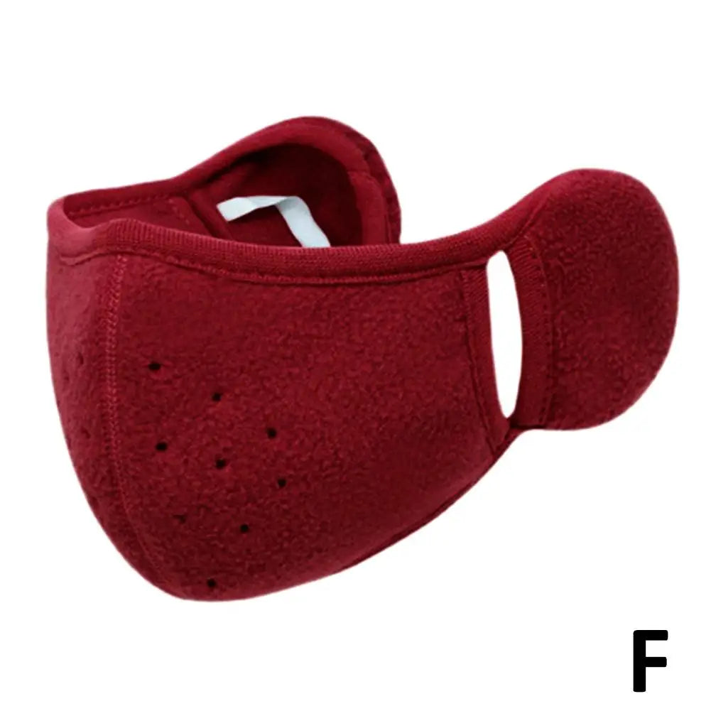 NEW Winter Fleece Earmuffs with Windproof Mouth Cover Unisex Warm Ear Warmer Breathable Face Mask for Outdoor Activities Qme F