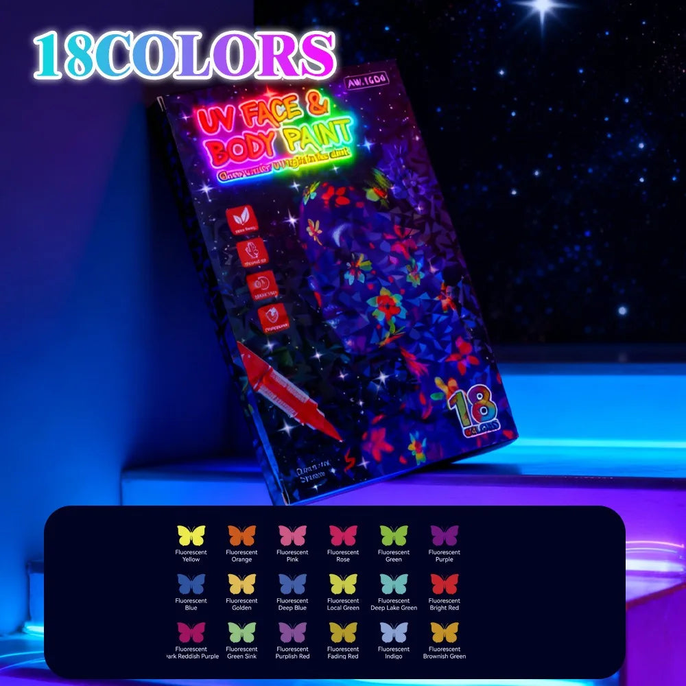8/12/18 Colors Colorful Luminous Pen Set Human Face Paint Pen Student Children Painting Fluorescent Marker Glow-in-the-dark Pen Qme