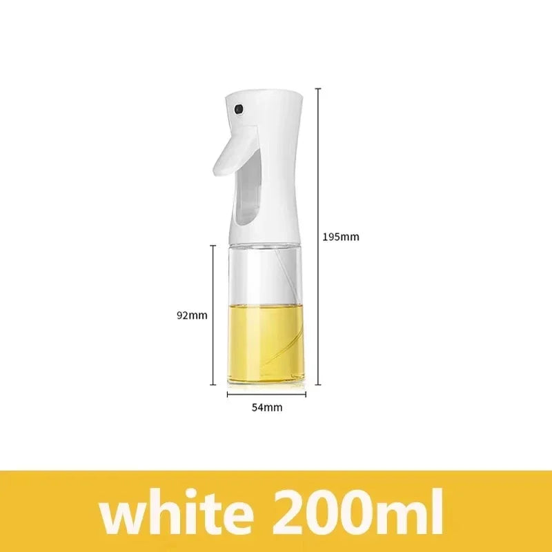 200/300/500ml Oil Spray Plastic Household Kitchen Oil Spray Bottle or Oil Brush Nebulizing Mist Filling Cooking Dual Use BBQ Qme 200ml WHITE