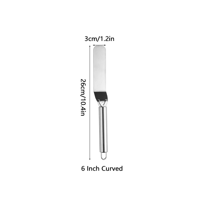 6 8 Stainless Steel Cream Icing Frosting Spatula Cake DIY Decorating Qme 6 Inch Curved