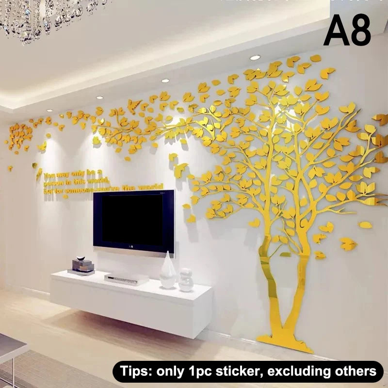 Self-adhesive Home Background Wall Decal Stickers Decoration Bedroom Qme A8