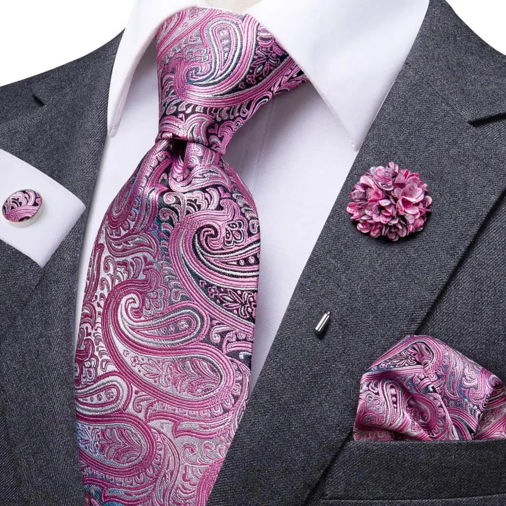25 Colors Neck Ties Men Luxury Wide Silk Wedding Tie Pocket Square