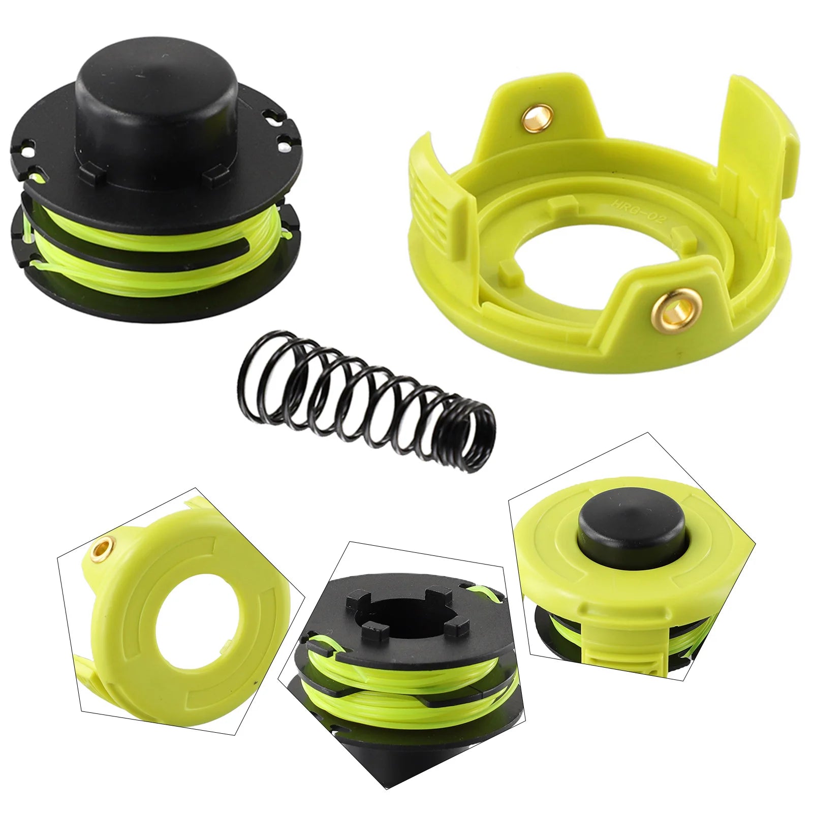 Trimmer Spool Line Kit For Ryobi RAC118 1.2 Mm Spool RLT3525S Trimmer Lawn Mower Replacement Spool Line And Cover Spring Set Qme Default Title