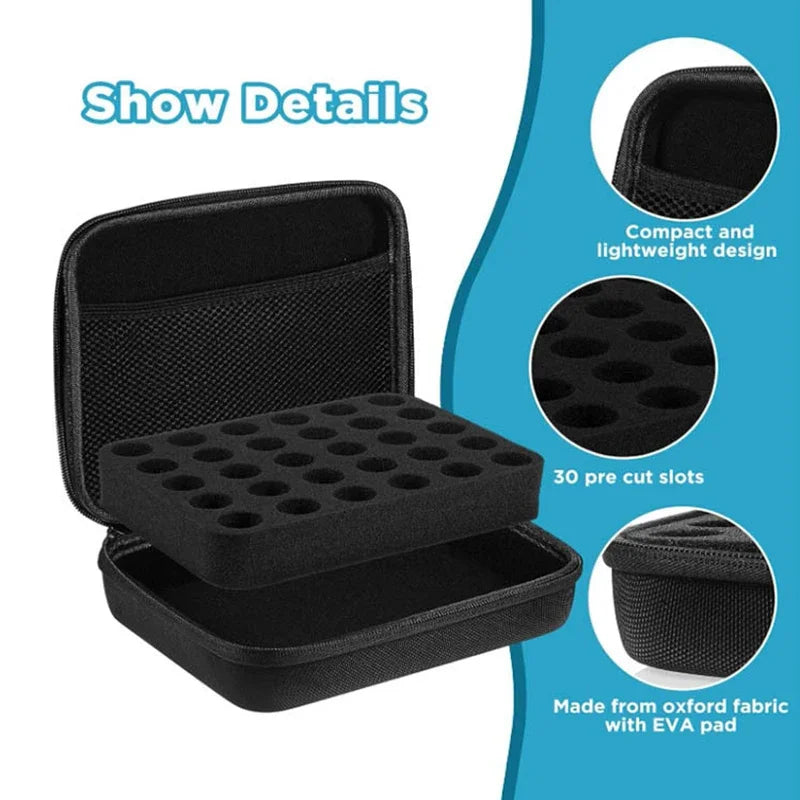 10ml Insulin Vial Refrigerator 30 grids Storage Box With Mesh Bag, For Organizing Small Injection Vials Qme