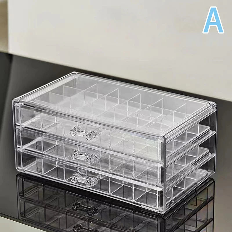 Desktop Drawer Organizer Dust-proof Storage Box1 3 Layer 72 Grid Qme A