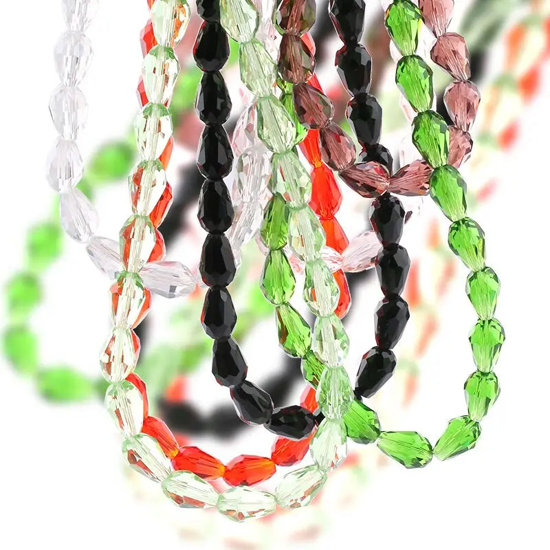6x8MM 70PCS Faceted Austria Waterdrop Crystal Beads for Jewelry Making Teardrop Glass Beads DIY Bracelet Earring Supplies Qme