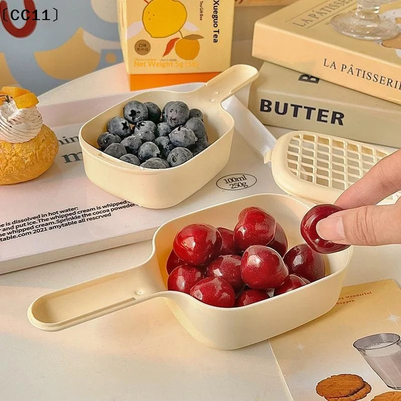 Easy-clean Mini Fruit Drain Basket Handle Perfect Cherries Qme