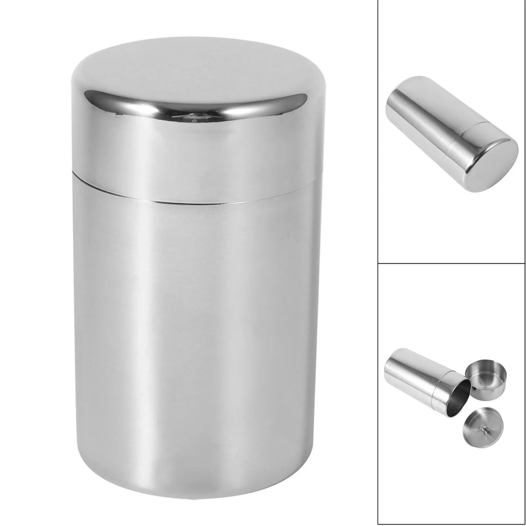 Stainless Steel Tea Tin Canister Airtight Storage Container for Tea Coffee Sugar Spice Kitchen Food Storage Jar Organizer Qme