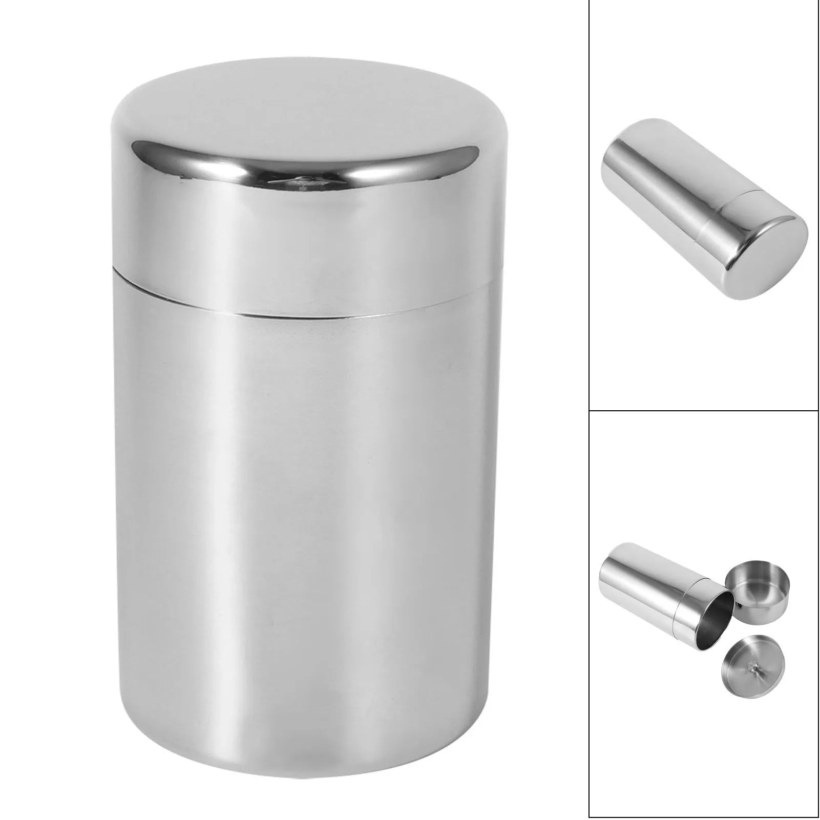 Stainless Steel Tea Tin Canister Airtight Storage Container for Tea Coffee Sugar Spice Kitchen Food Storage Jar Organizer Qme