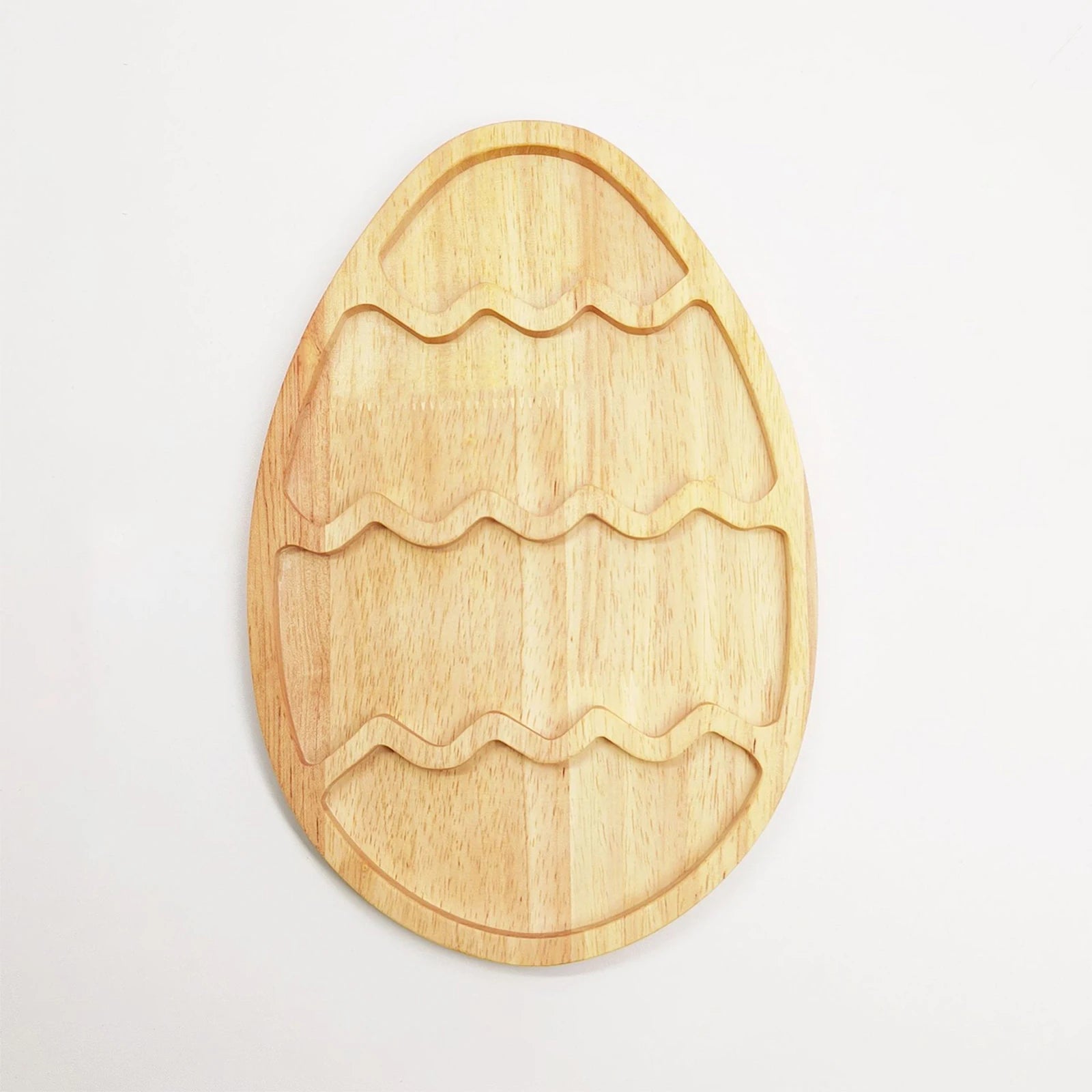 Wooden Serving Platter Easter Egg Bunny Decoration Tray Rustic Festivals Decorative Tray Board for Fruit Candy Multiuse Plates Qme C One Size