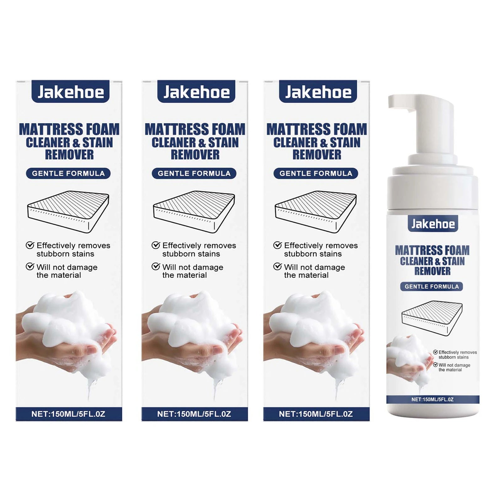 Fabric Carpet Cleaner Removing Stubborn Stains Prevent Yellowing Reduce Odor Refreshing Maintain Softness Mattress Cleaning Foam Qme 3 x 150ml Boxed