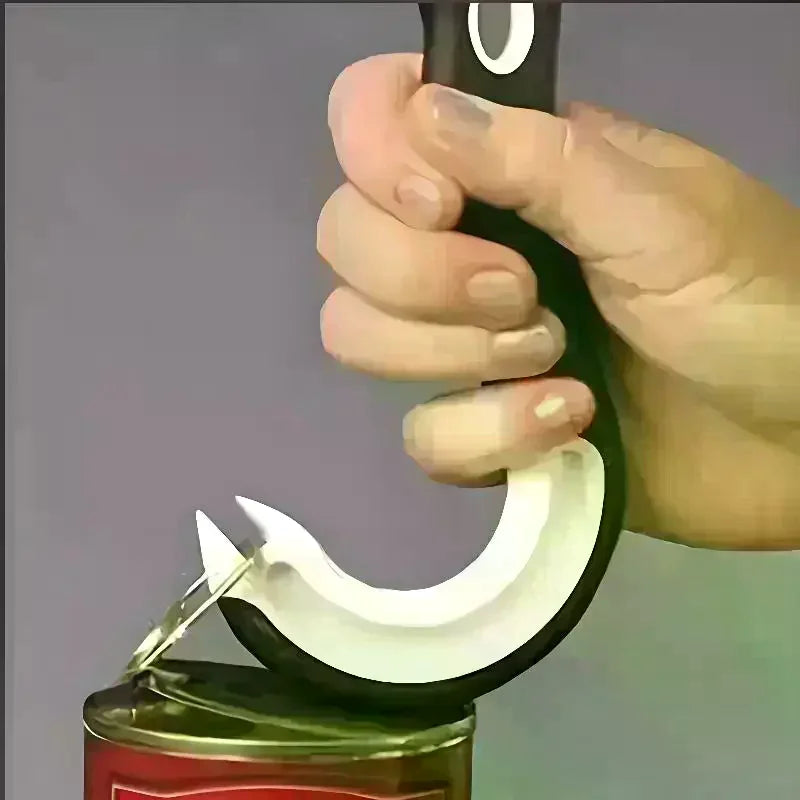 Easy-Grip Hook Can Opener - Durable Plastic, Perfect For Home & Restaurant Use, Ideal Christmas Party Accessory Qme