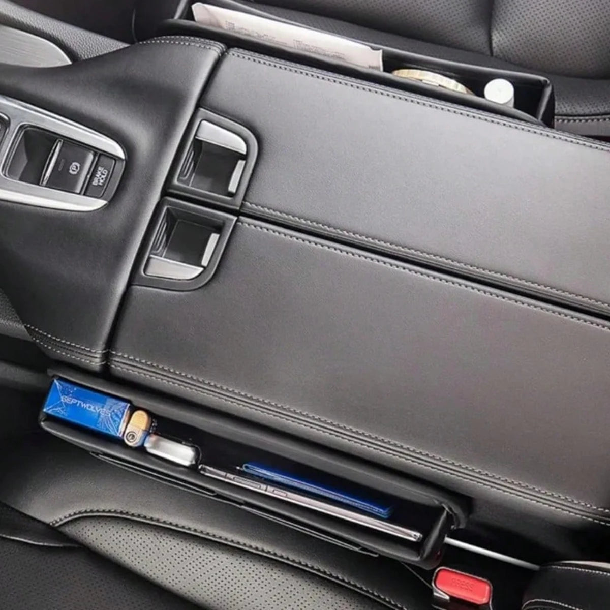 Car Seat Gap Filling Material Leather Storage Box Cup Holder Qme