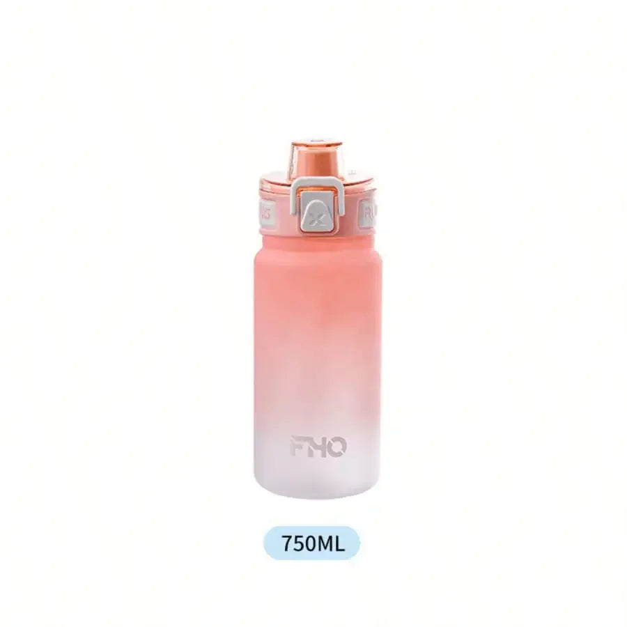 Outdoor Sports Portable Gradient Frosted Plastic Space Cup Straw Qme Pink 750ml 500-1000ml