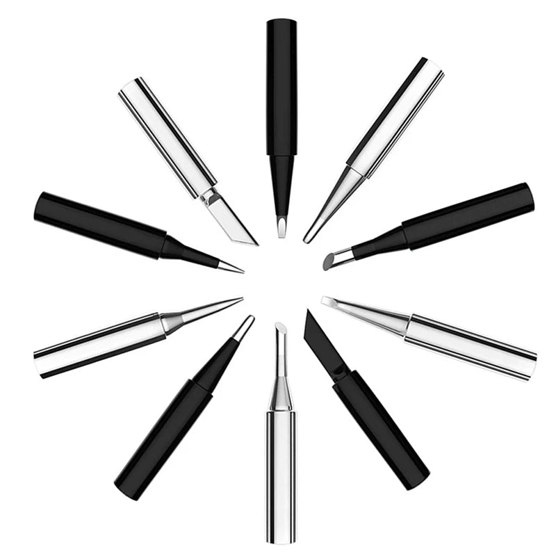 5Pcs I+B+K+2.4D+3C soldering iron pure copper 900M soldering iron head set inside hot bare copper electric soldering iron tip. Qme