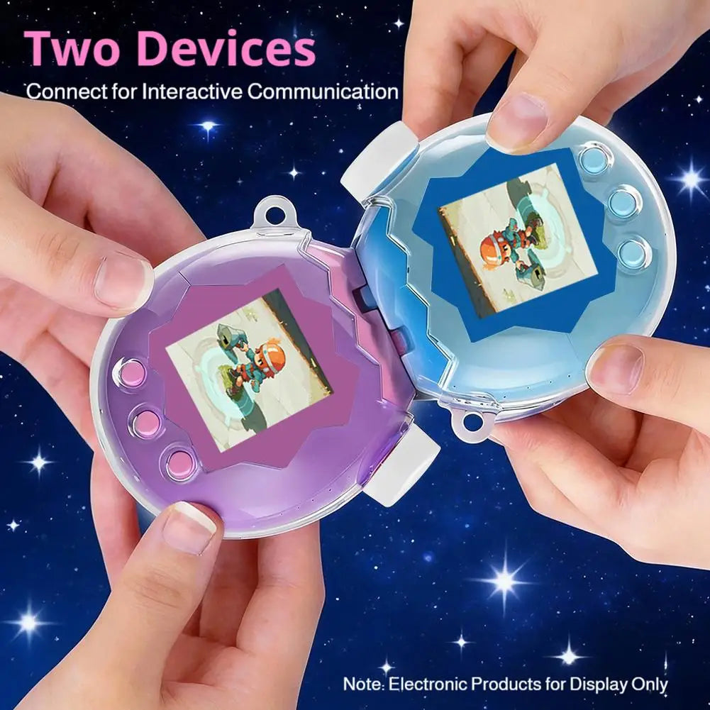 for Tamagotchi Paradise Game Console Protective Cover With Button Cap Transparent Black Glitter Waterproof Anti-drop Protective Qme