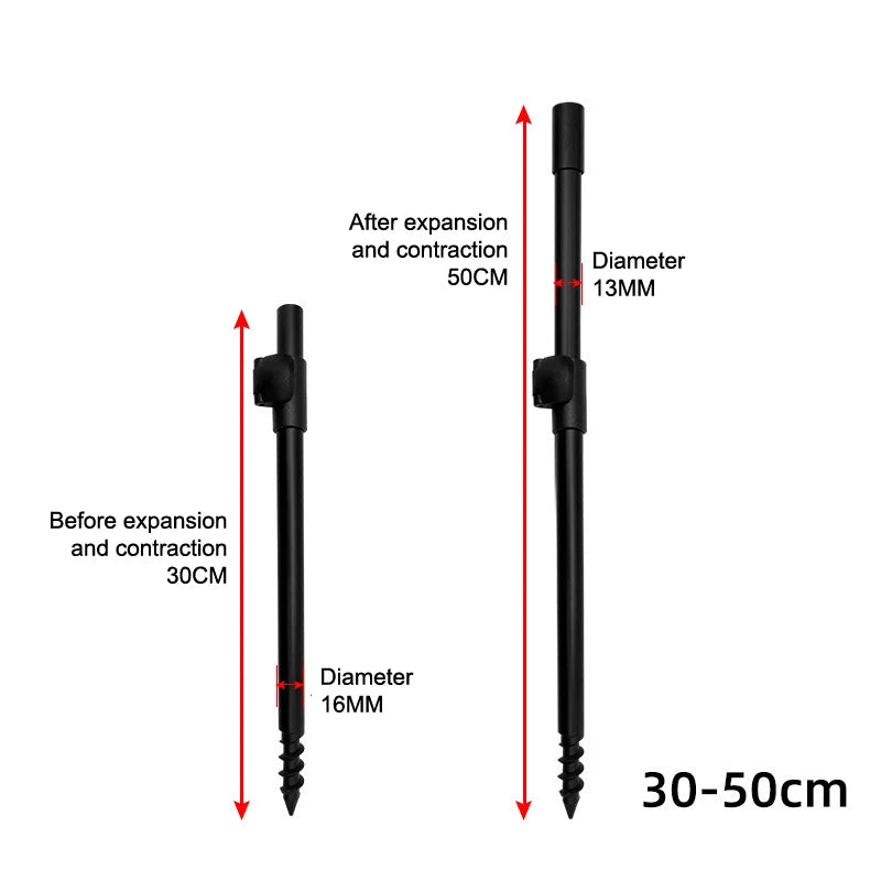 Carp Fishing Bank Sticks Aluminium Adjustable Telescopic Banksticks Qme 30-50cm