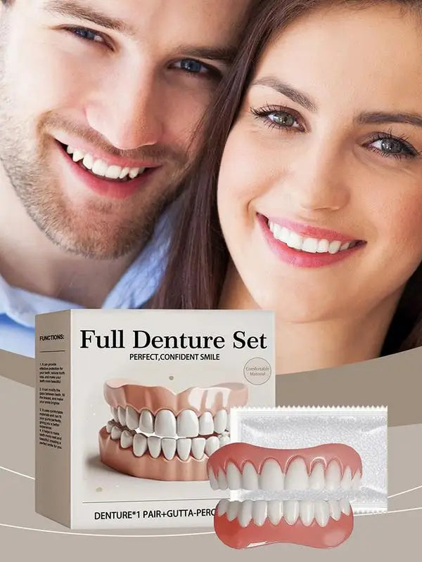Silicone Denture Natural Safe Professional False Teeth Securing Upper Qme