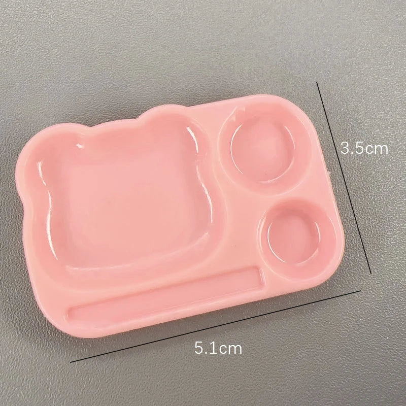 Cartoon Nail Art Palette Plastic Gel Polish Mixing Tray Brush Holder Qme Pink